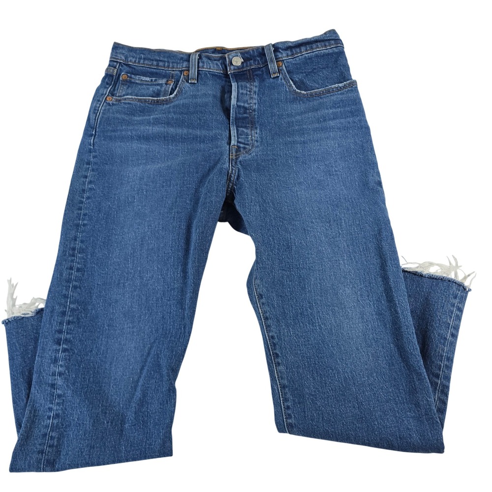 Levis 501 Original Fit Straight Leg Jeans Medium Wash Raw Hem 36200-0161 W31 L26
